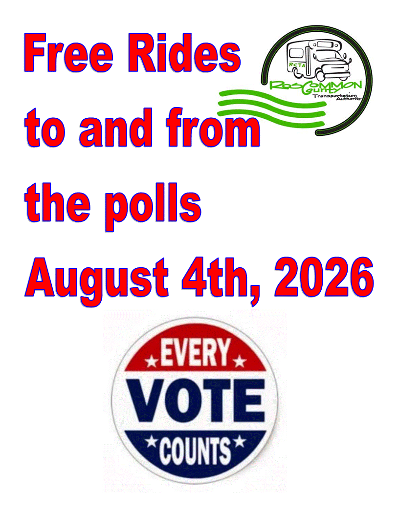 Free rides too and from the polls August 4th 2026